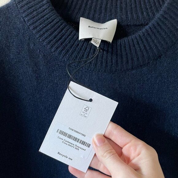 Reformation Cove Cashmere Oversized Crew - Picture 3 of 4